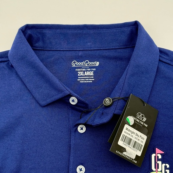 NWT New Good Good Golf Men's Midnight Sky Polo 2XL XXL Shirt Top Casual Relaxed - Picture 4 of 5